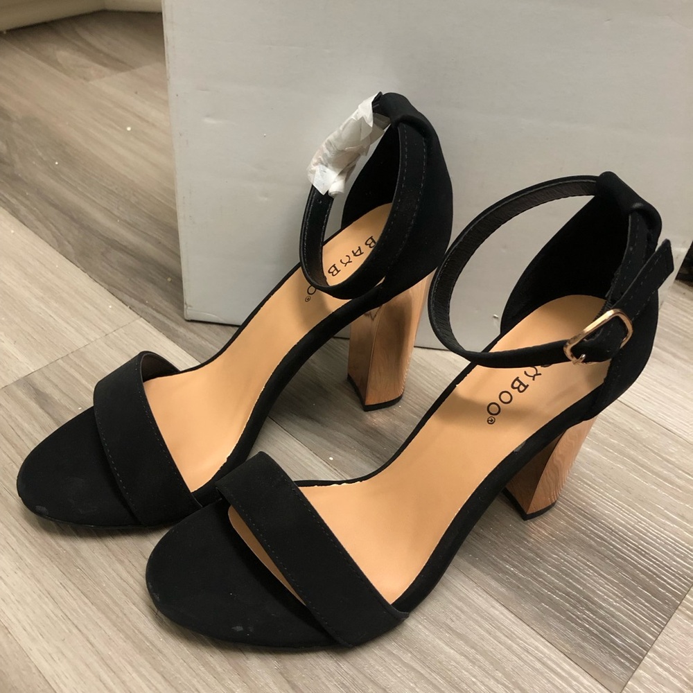 NEW! BAMBOO Women's Black Heeled Sandals 6.5